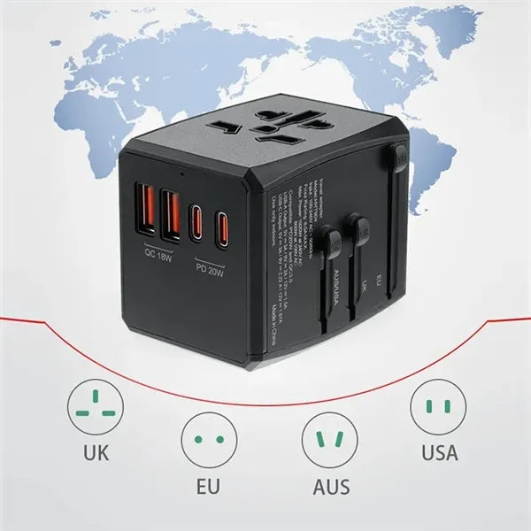 2USB Ports And 2 Type C PD 20W International Wall Charger