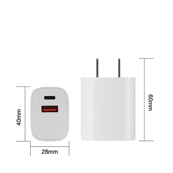 USB C Charger PD20W QC 18W Multiport Wall Plug AC Outlet
