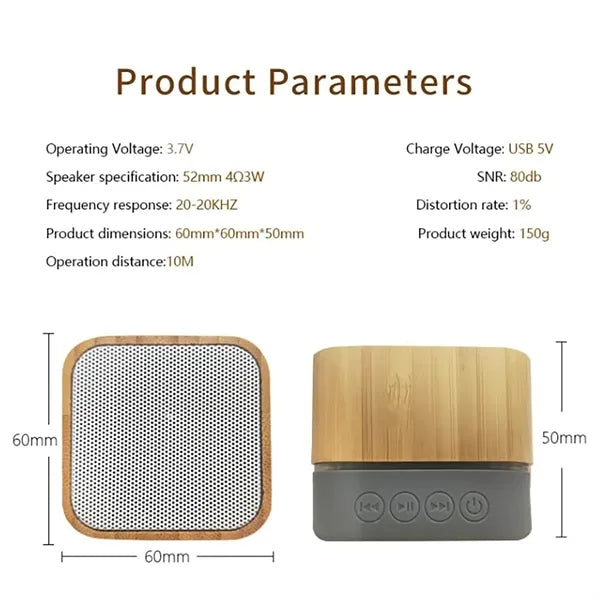Mini Environmental Friendly Bamboo Bluetooth Speaker