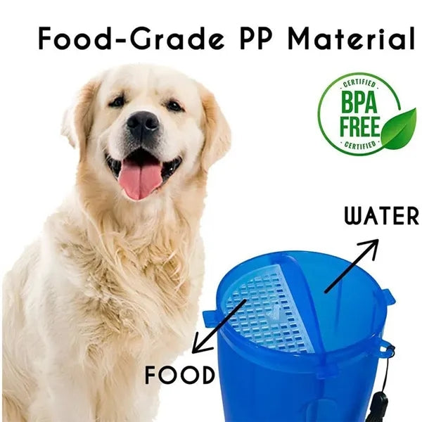 2 in 1 outdoor camp portable pet dog water and food bottle