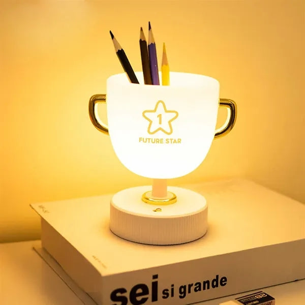 Trophy Night Light Lamp USB Charging Pen Holder Gift