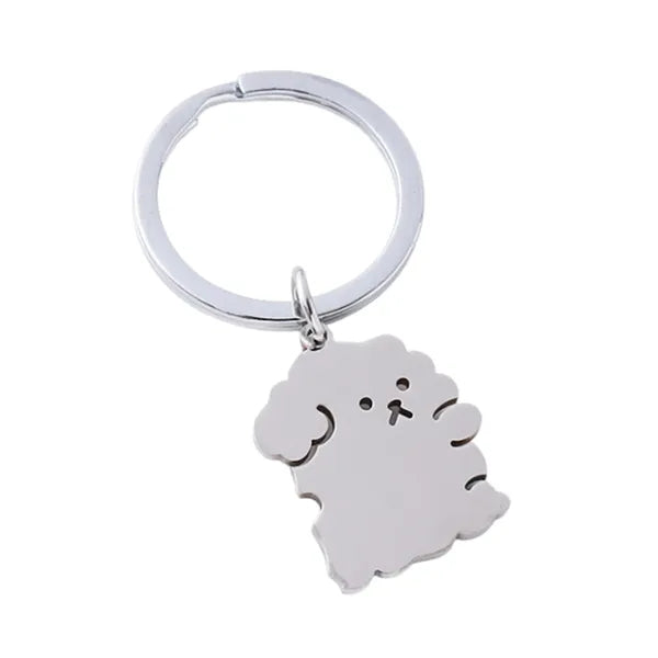 Dog Shape Stainless Steel Keychain