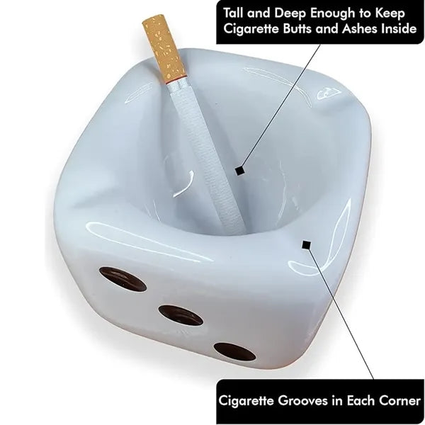 Ceramic Dice Cigarette Ashtray