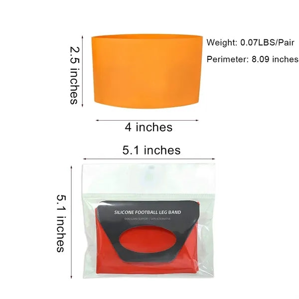 2pcs Silicone Elastic Shin Guard Straps Soccer Leg Bands