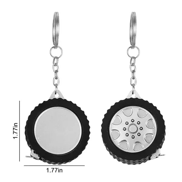 1m/3ft Mini Tires Shape Soft Tape Measure With Keychain