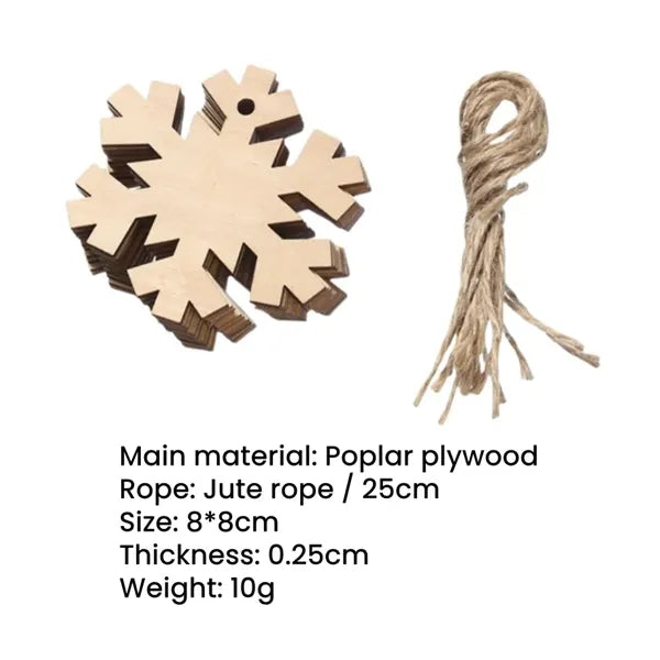 Christmas Decorative Snowflake Wood Ornament