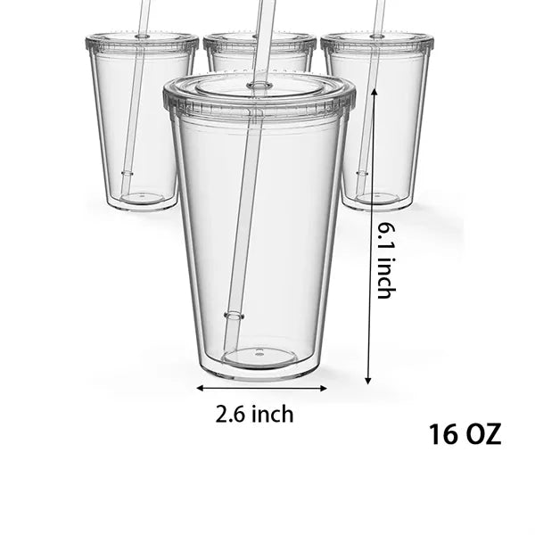 16Oz Double Wall Insulated Bubble Tea Cup