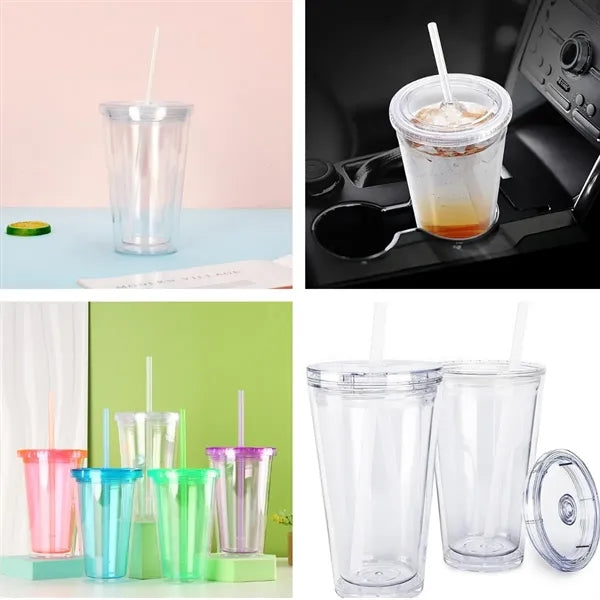 16Oz Double Wall Insulated Bubble Tea Cup