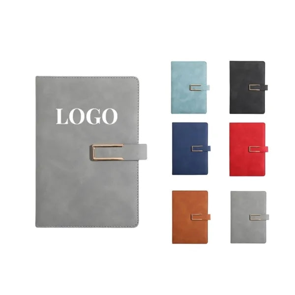 A5 Business leather notebook with metal magnetic buckle