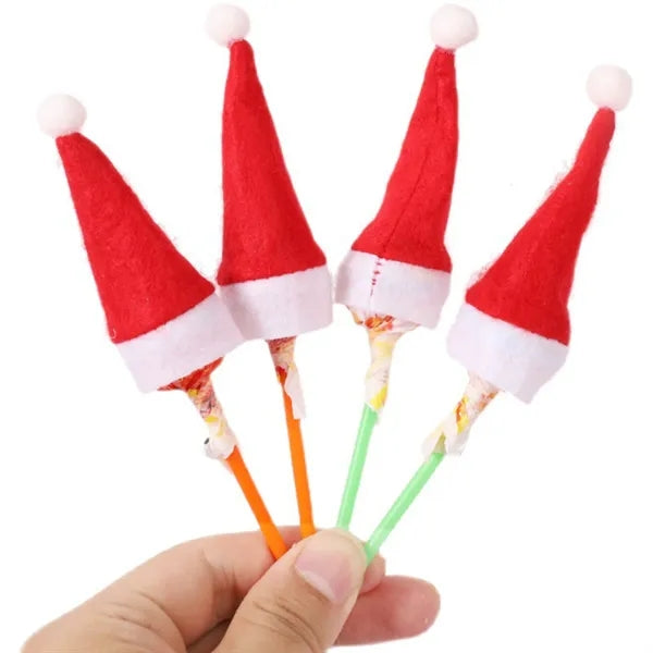 Christmas Lollipop Santa Hats Mini Candy Cover