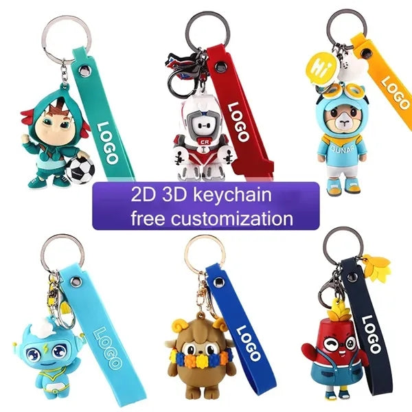 2D3D doll keychain decoration pendant