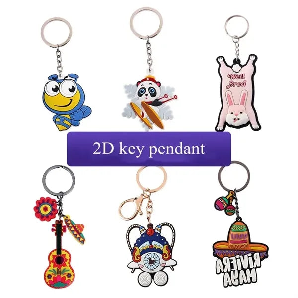 2D3D doll keychain decoration pendant