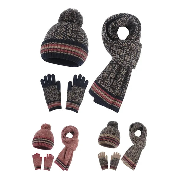 Winter Warmth Trio Set Beanie, Gloves, and Scarf Hats