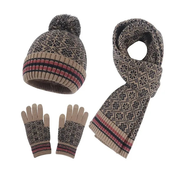 Winter Warmth Trio Set Beanie, Gloves, and Scarf Hats