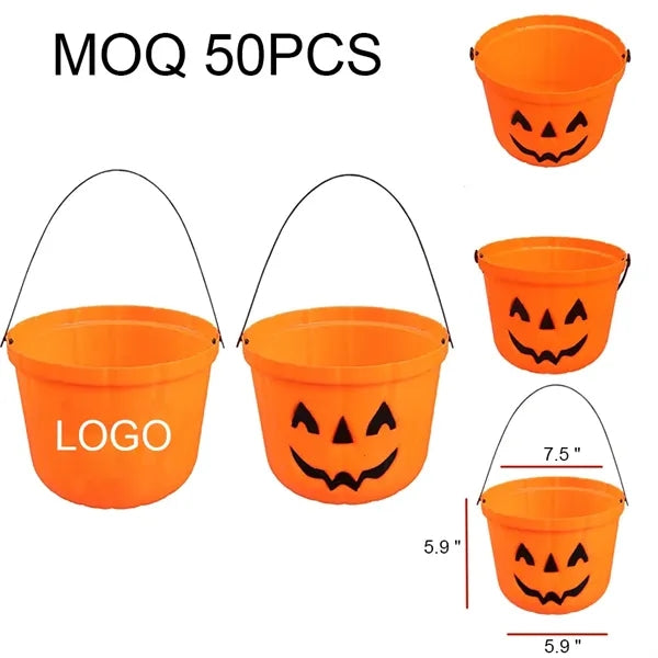 Halloween Pumpkin Trick Or Treat Bucket Candy Holder
