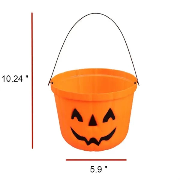 Halloween Pumpkin Trick Or Treat Bucket Candy Holder