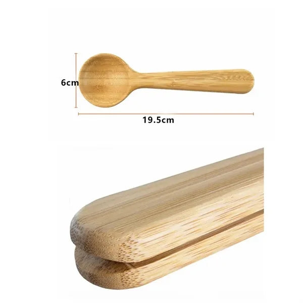 Bamboo Coffee Scoop with Built In Bag Clip