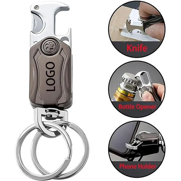 Decompression Gyro Beer Bottle Opener Keychain