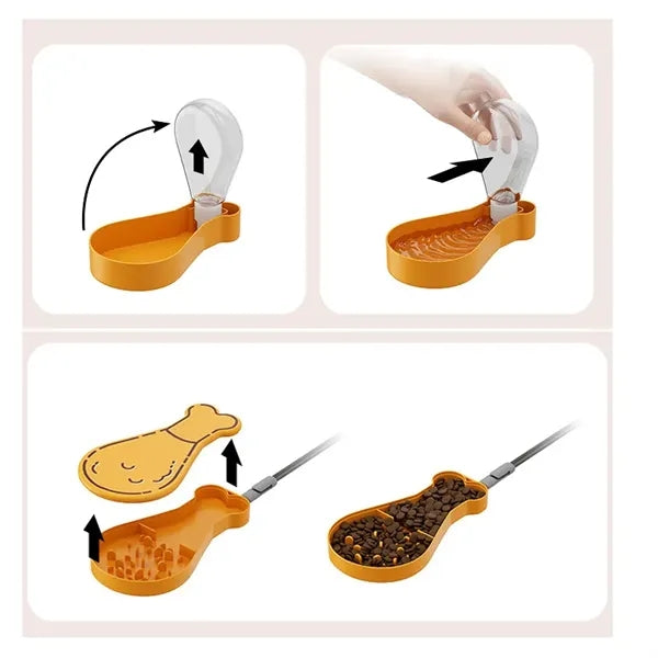 2 in 1 Portable Dog Bottle and Food Container