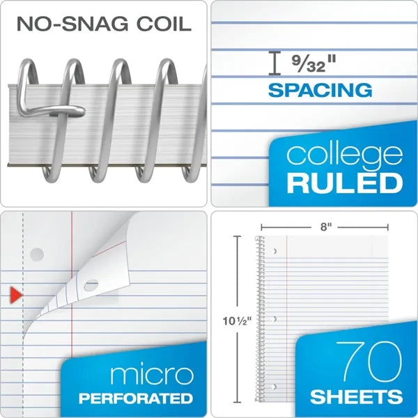 College Ruled Spiral Notebook