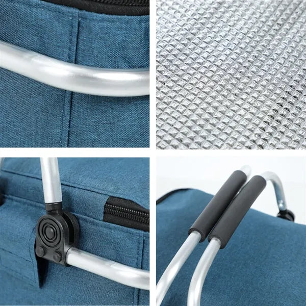 Portable Collapsible Insulated Picnic Basket With Handles