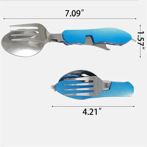 Multi-function Folding Tableware Set with Bottle Open