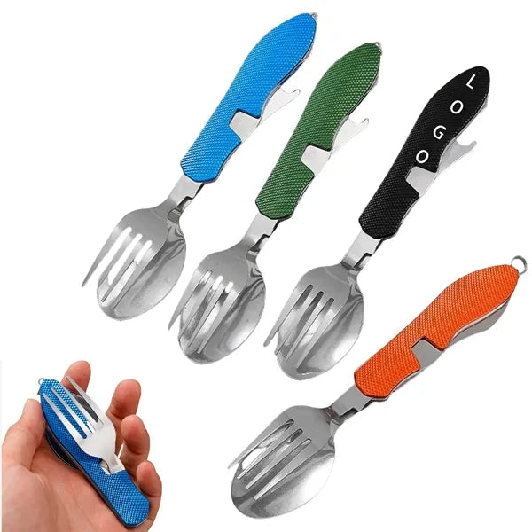 Multi-function Folding Tableware Set with Bottle Open