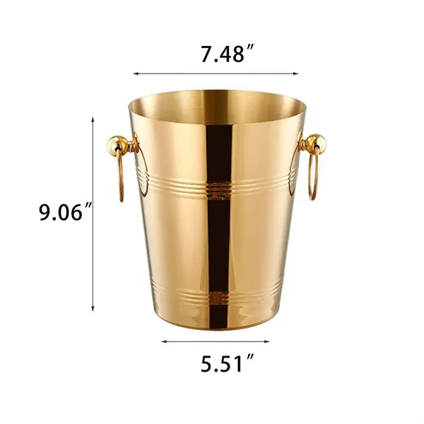 Stainless Steel Ice Bucket with Classic Handles