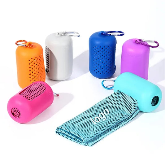 Sport Cooling Sweat Absorbing Towel With Silicone Shell