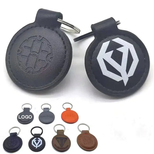 Leather Round Keychain
