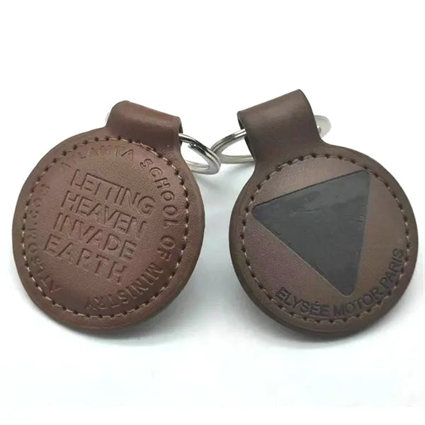 Leather Round Keychain