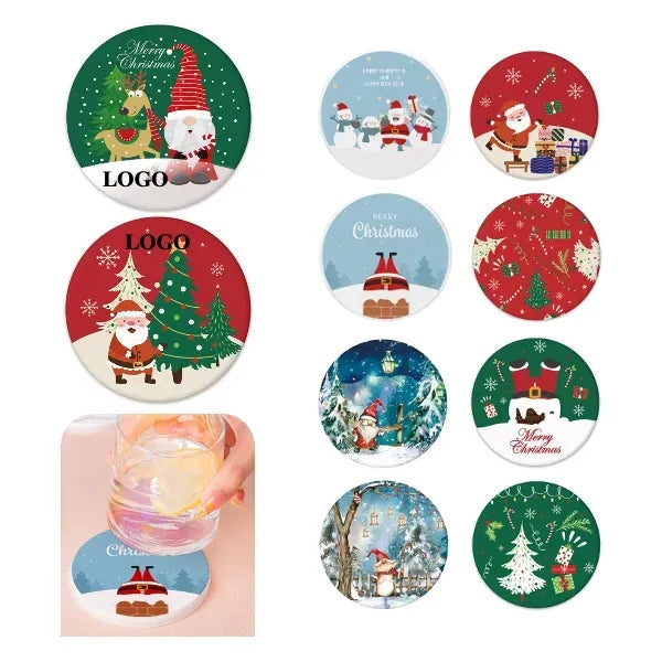 Christmas-themed Diatom Mud Coaster