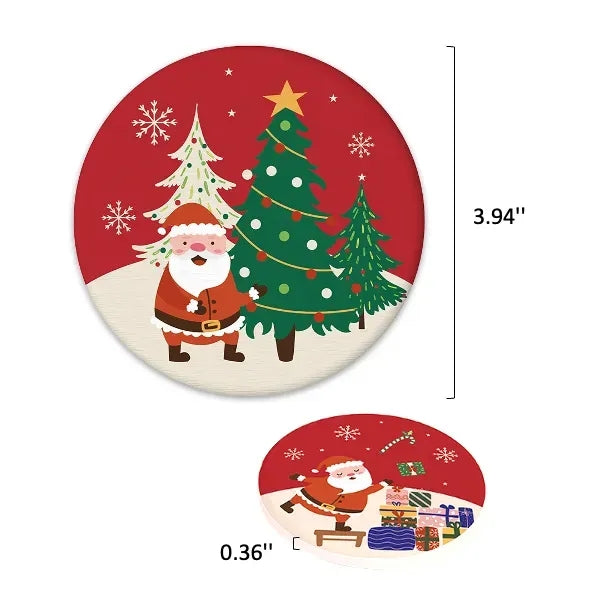 Christmas-themed Diatom Mud Coaster