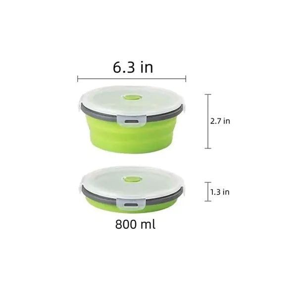 Round Silicone Collapsible Camp Bowl Food Storage Container