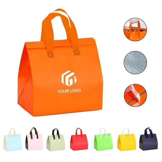 Portable large waterproof non-woven tote insulated bag