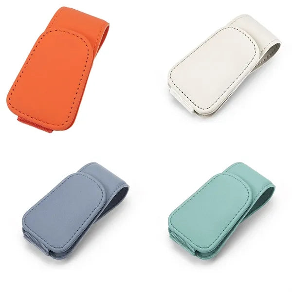 Leather Car Visor Business Card Sunglass Holder