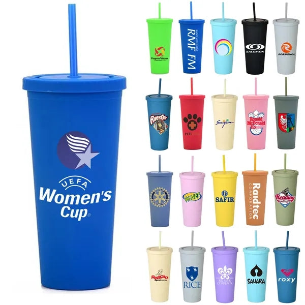 24oz Stadium Cup with Straw and Lid