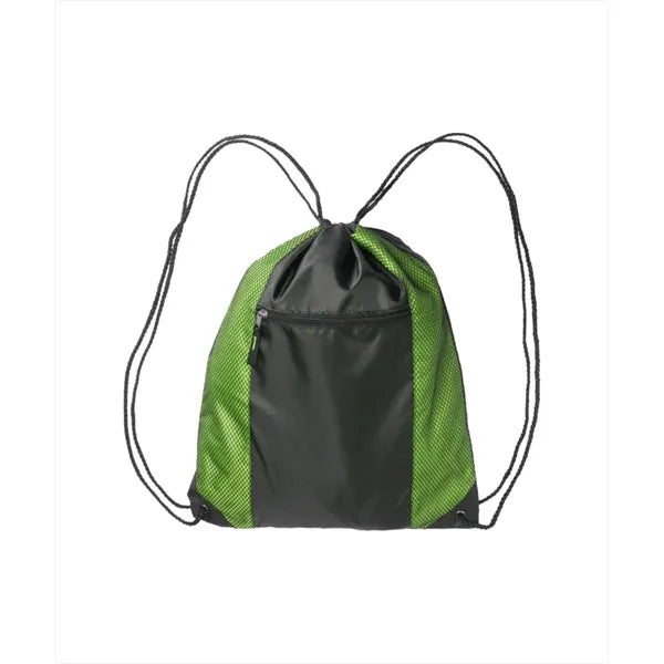 Union Printed - Zipper Pocket Drawstring Bags