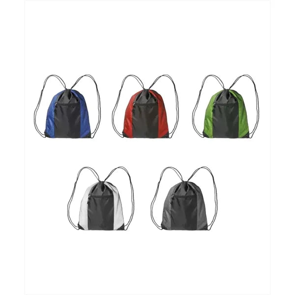 Union Printed - Zipper Pocket Drawstring Bags