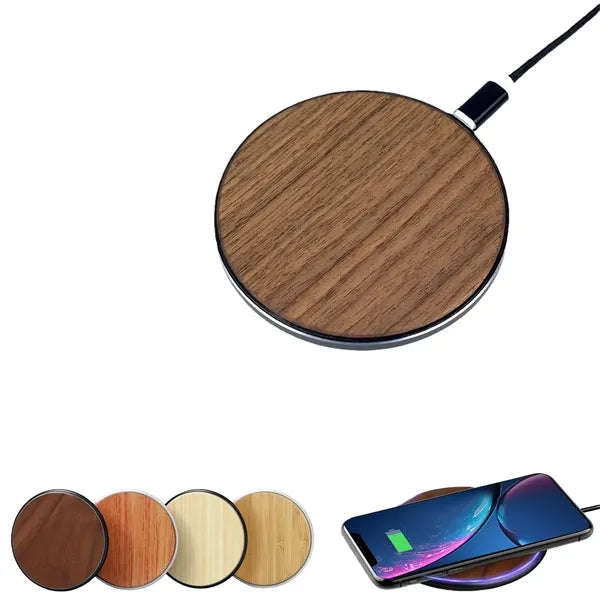 Bamboo Wooden Fast Wireless Charger 15W QI Charging Pad