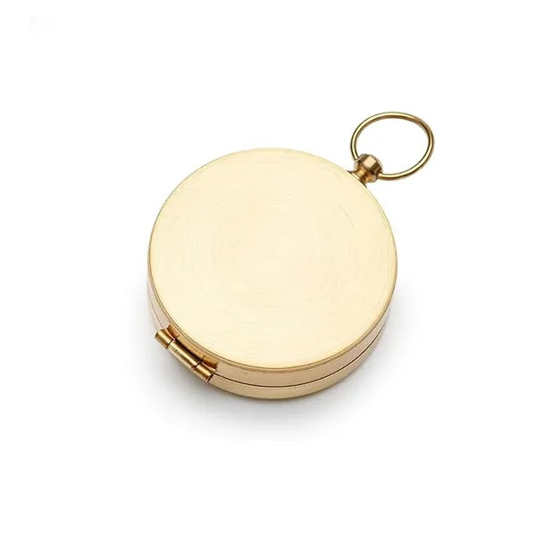 Multifunctional Brass Pocket Watch Flip Lid Luminous Compass