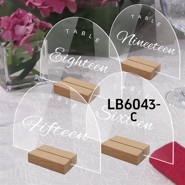 Acrylic Wooden Sign Holders Photo Card Display for Wedding