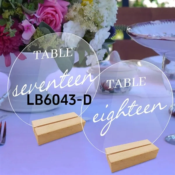 Acrylic Wooden Sign Holders Photo Card Display for Wedding