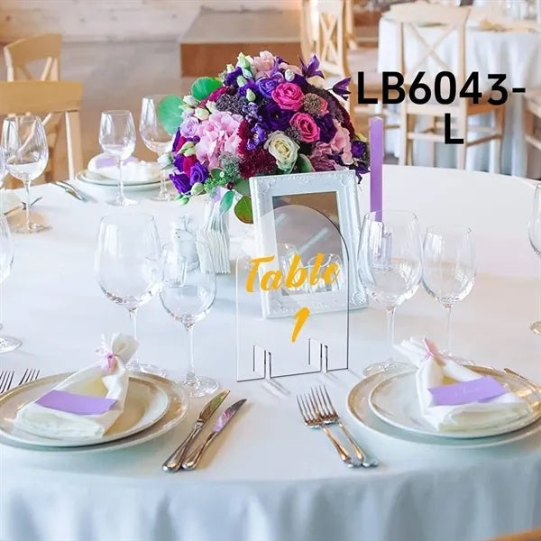Acrylic Wooden Sign Holders Photo Card Display for Wedding