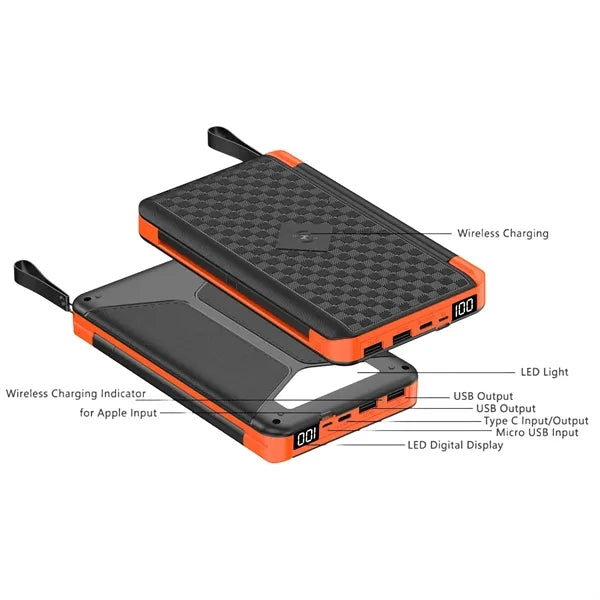 Folding Solar Panel Wireless Charging Power Bank