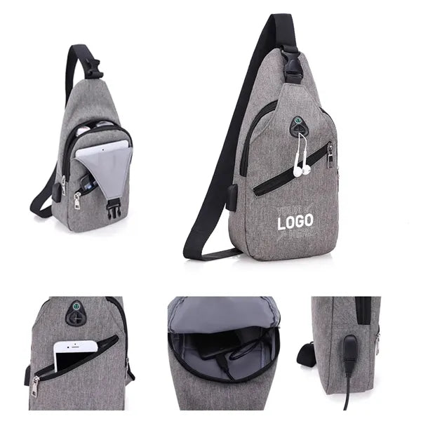 Crossbody backpack with multiple pockets