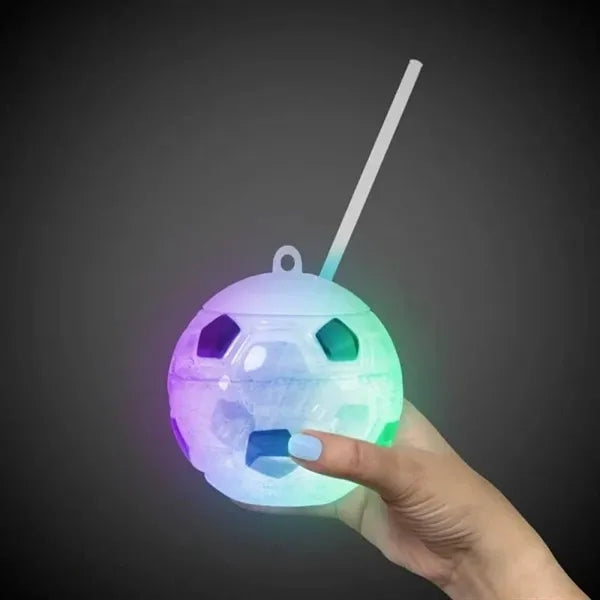 16OZ Light Up Flashing Football World Cup Bottle with Straw
