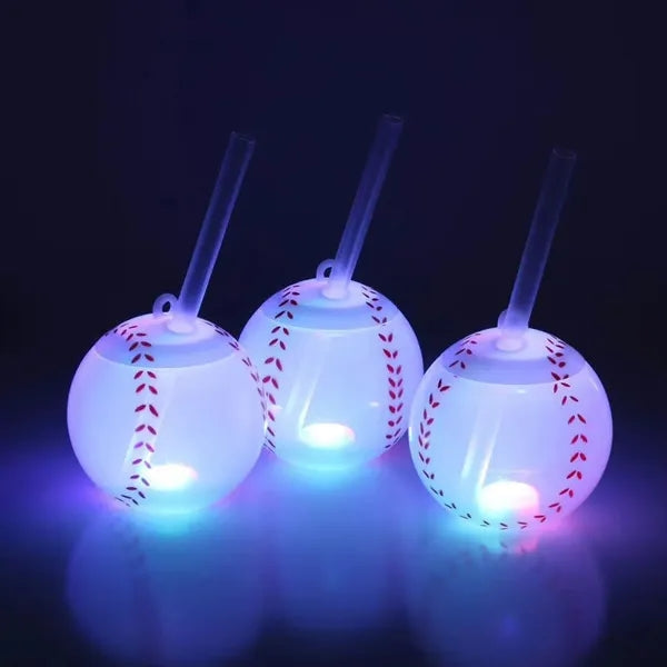 16OZ Light Up Flashing Football World Cup Bottle with Straw