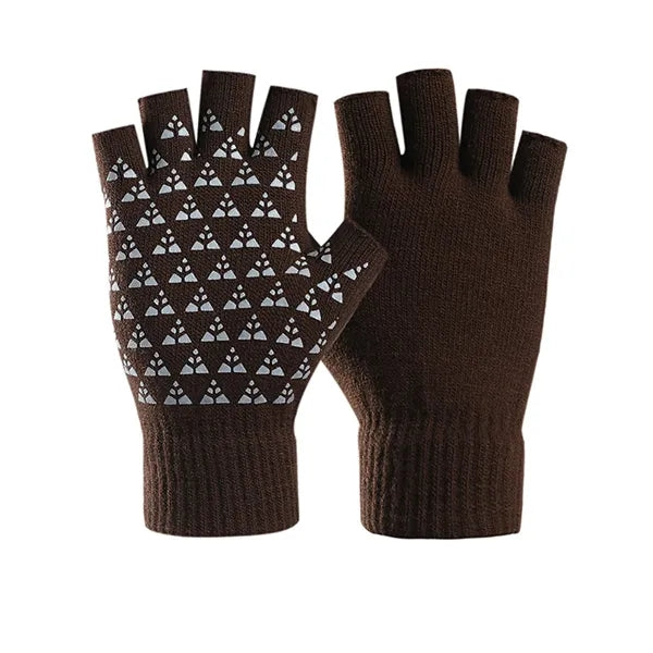 Unisex Antislip Winter Half Finger Knit Glove