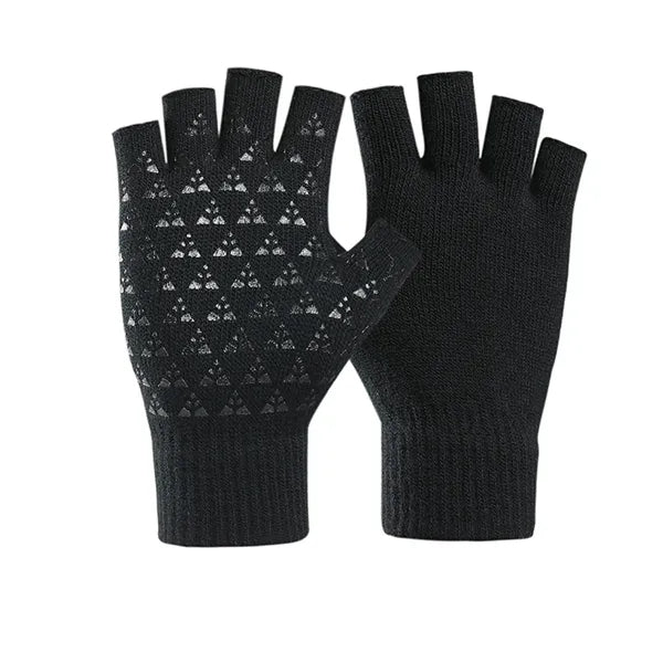 Unisex Antislip Winter Half Finger Knit Glove
